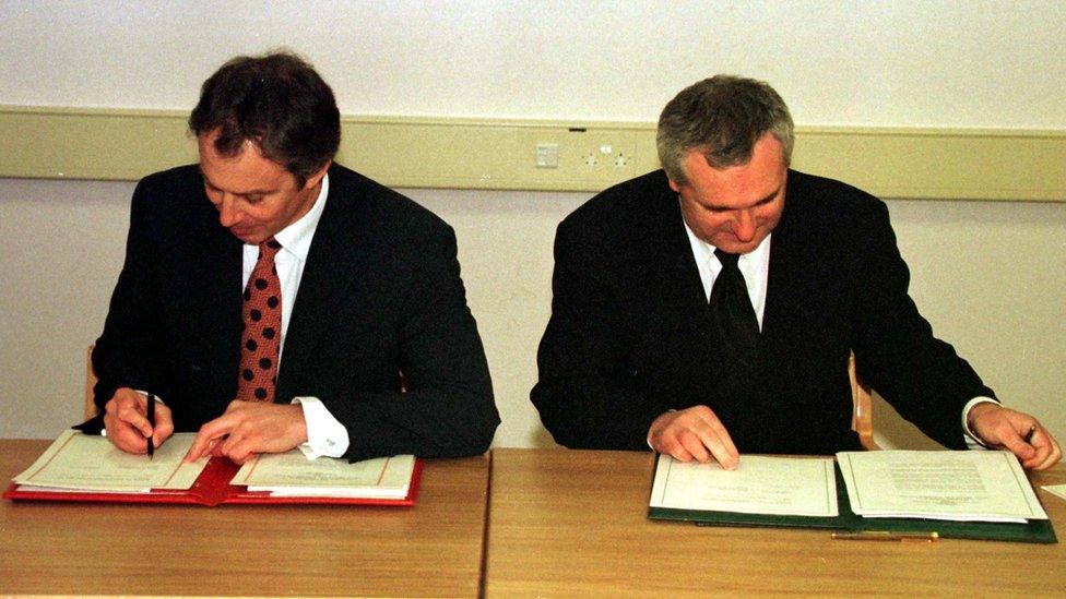 Tony Blair and Irish Taoiseach Bertie Ahern