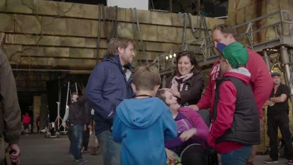 Ella with Gareth Edwards and her family