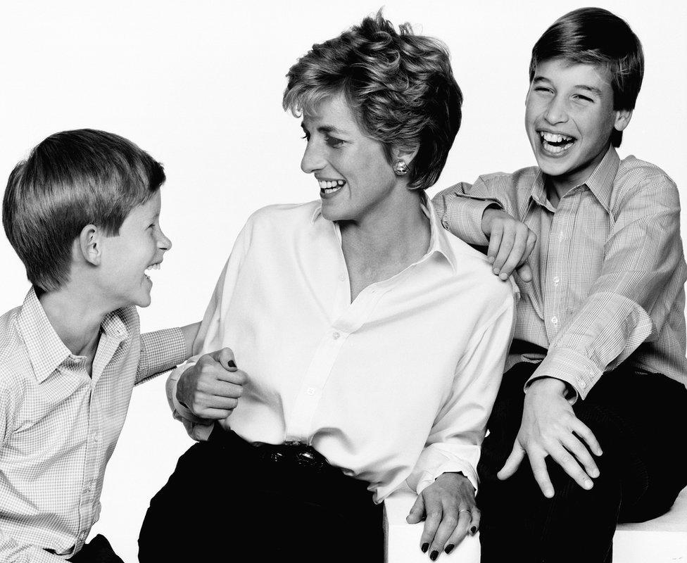 Princess Diana with her sons