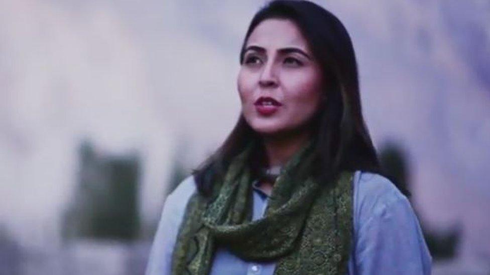 A screengrab from the Voice of Ram video showing Pakistani singer Natasha Baig