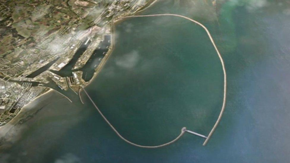 Artists impression of tidal lagoon