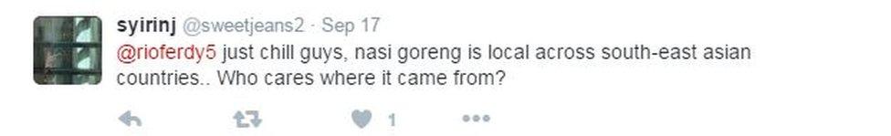 syirinj tweets: "@rioferdy5 just chill guys, nasi goreng is local across south-east asian countries.. Who cares where it came from?"