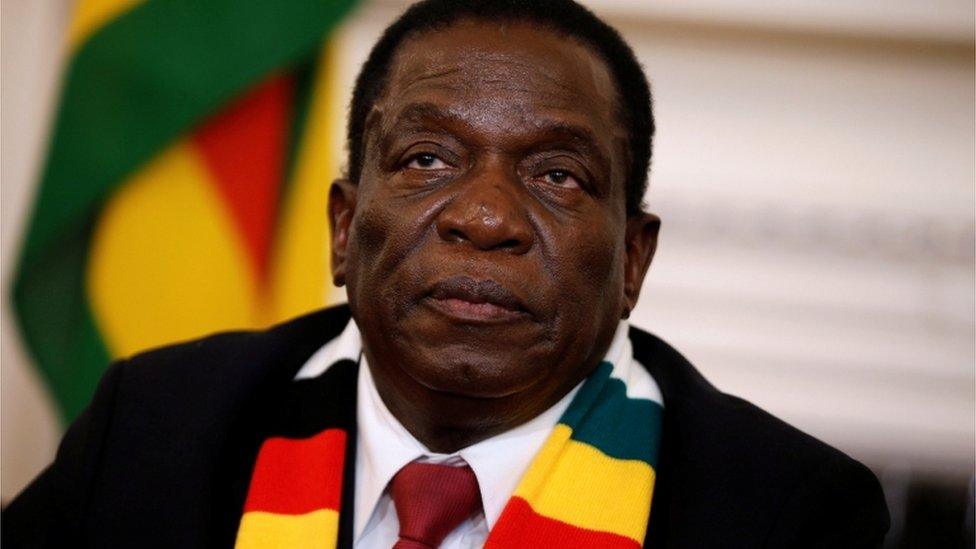 Emmerson Mnangagwa at Friday press conference