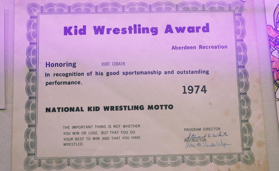 Kurt Cobain's wrestling certificate