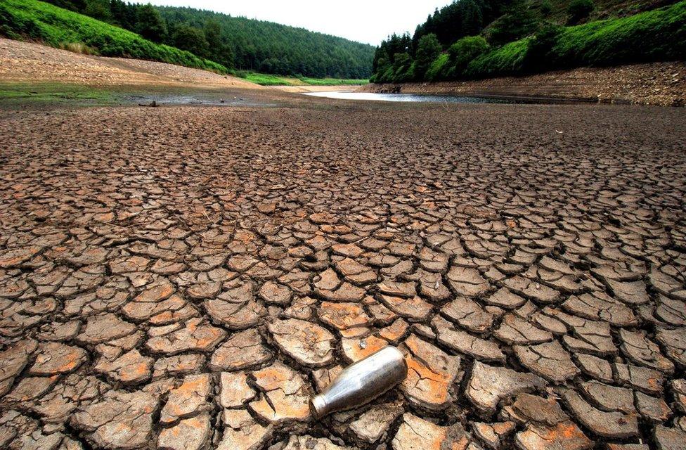 A dried up reservoir in the Peak District