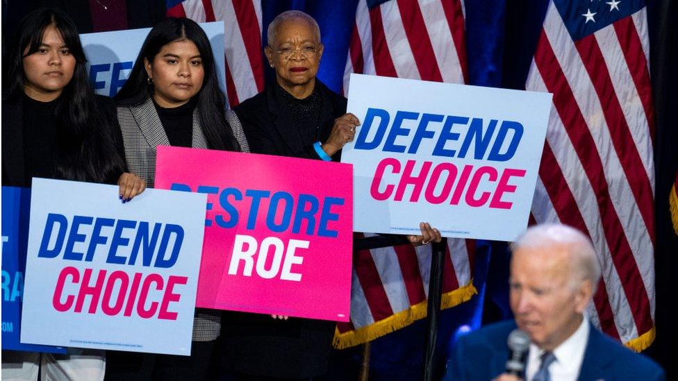 Joe Biden and pro-choice activists