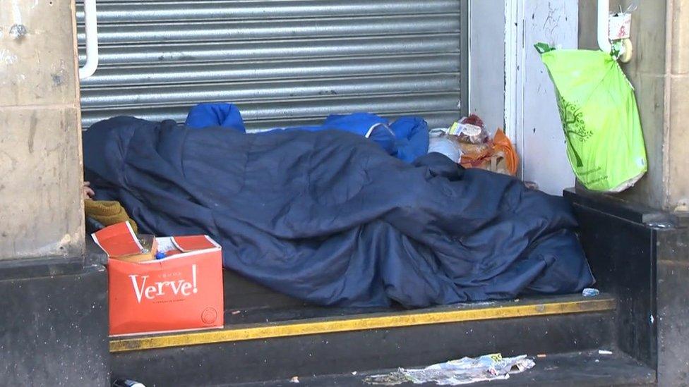 Rough sleeper in Manchester