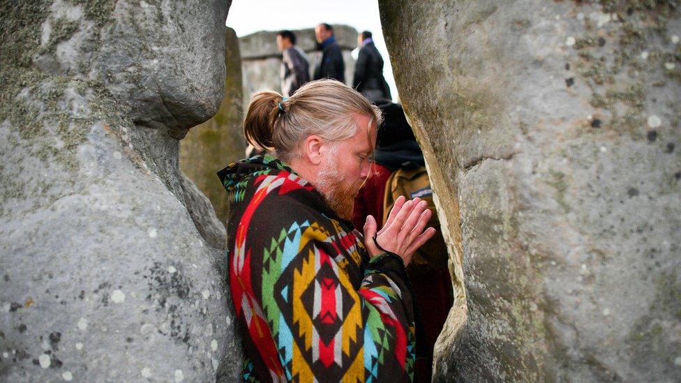 Man at Stonehenge