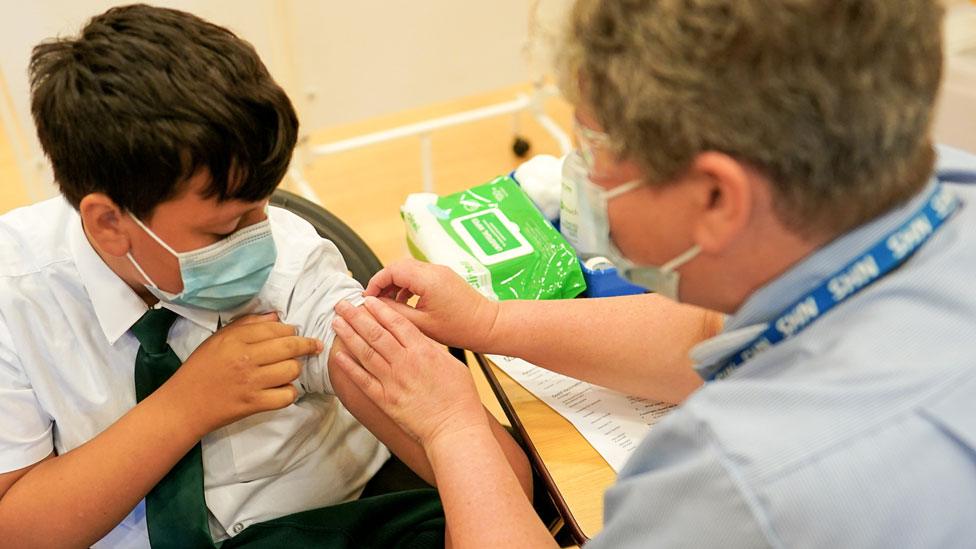 Child getting vaccinated