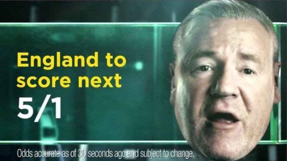 Ray Winstone and one of the Bet365 TV ads