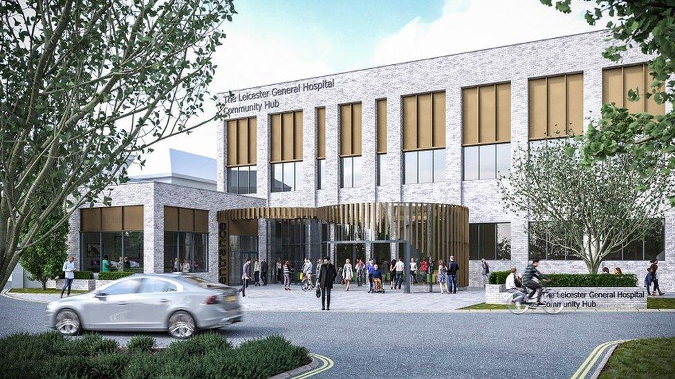 Artist impression of Leicester General Hospital entrance