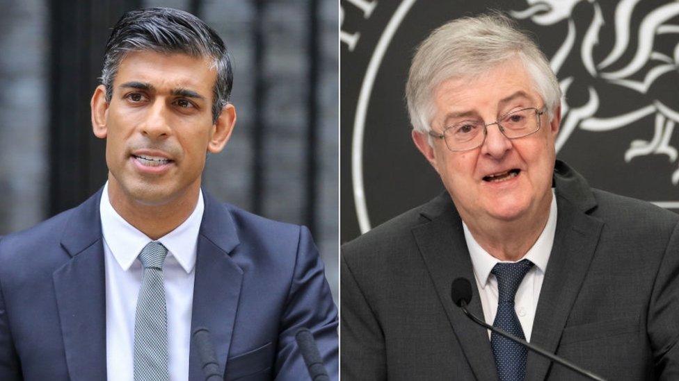 Rishi Sunak a Mark Drakeford