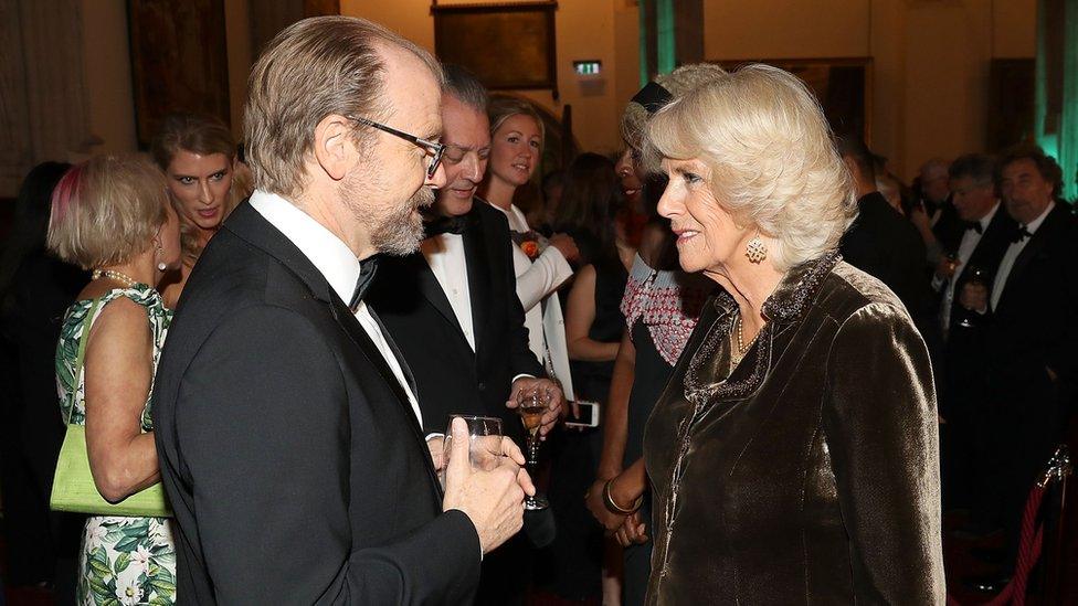 George Saunders meets the Duchess of Cornwall at London's Guildhall