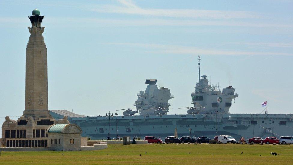 HMS Queen Elizabeth during a recent sea trial