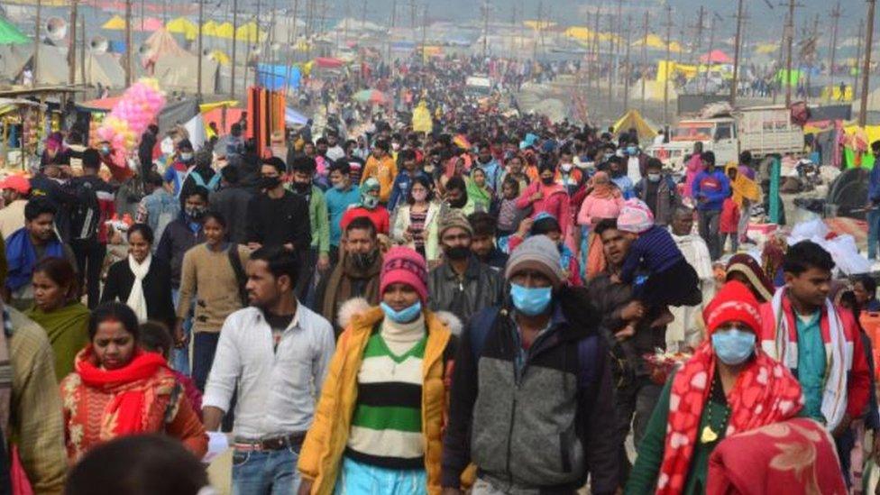 Crowds seen at Sangam in Prayagraj