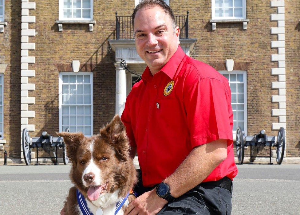 Kevin Saunders with Zak the border collie