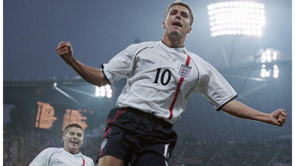 Michael Owen celebrates