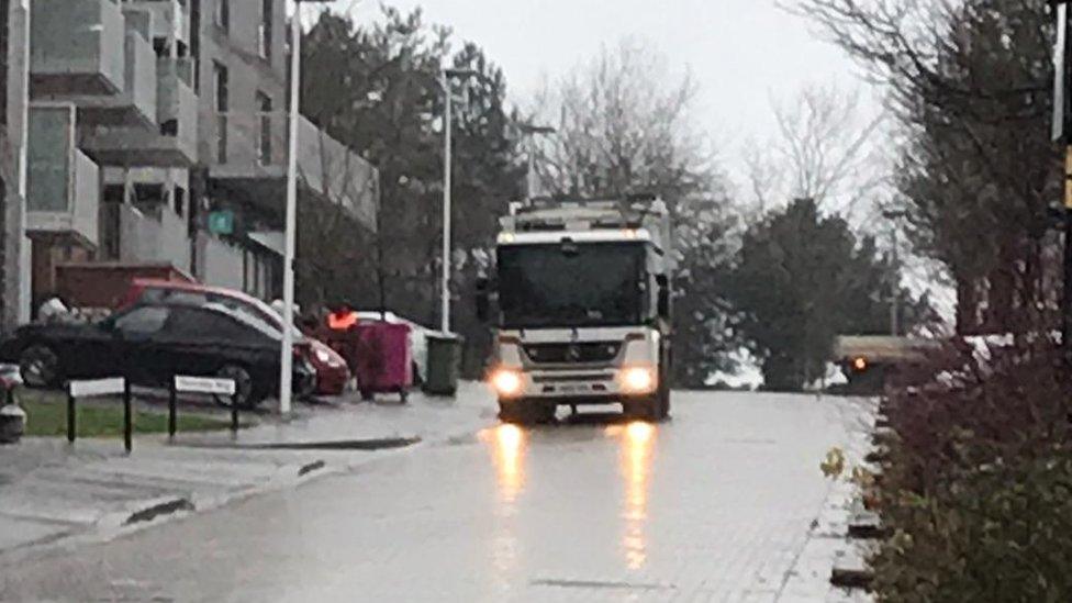 Bin lorry in Milton Keynes