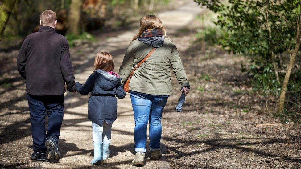 Family walking