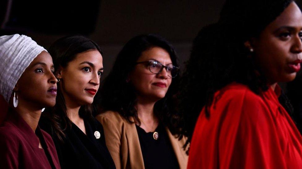 Four-congresswomen-Omar-Ocasio-Cortez-Tliab-and-Pressley.