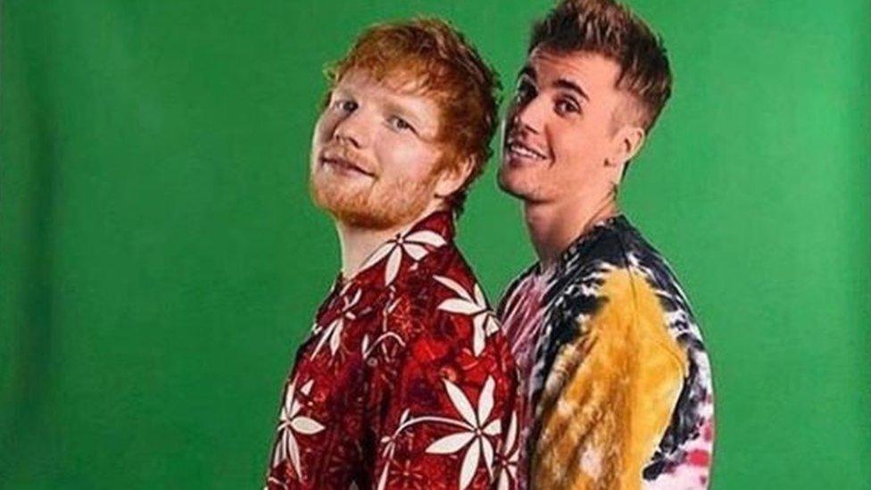 Ed Sheeran and Justin Bieber