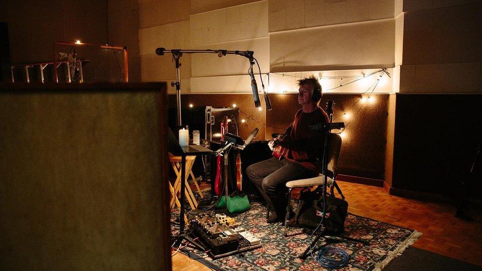 Neil Finn in the recording studio