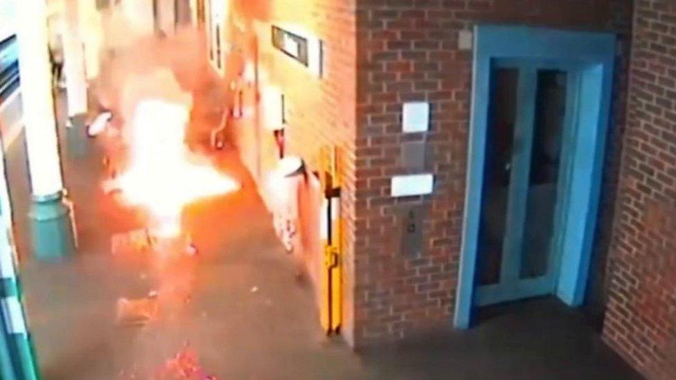 E-bike explodes on rail station platform