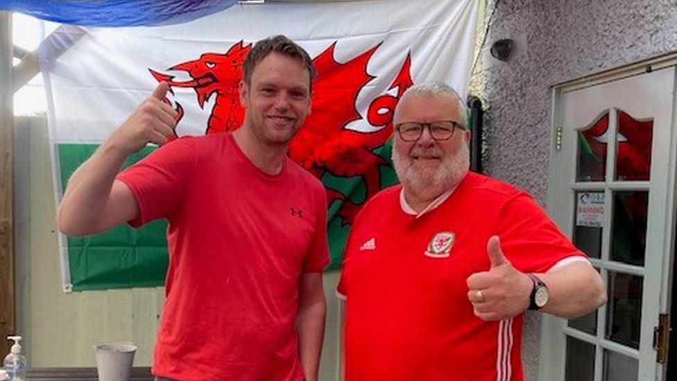 Wales fans Wayne Jones and Paul Jones