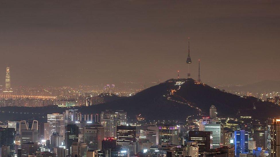 The skyline of the city of Seoul