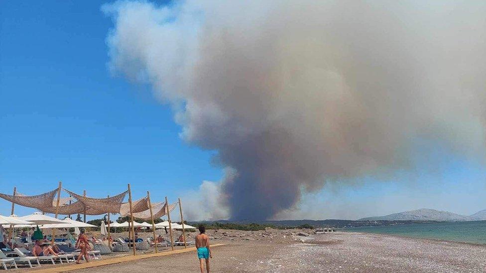 Smoke on beach