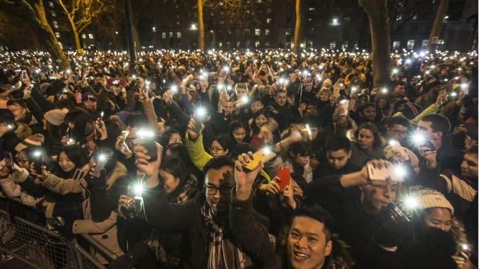 New Year crowds