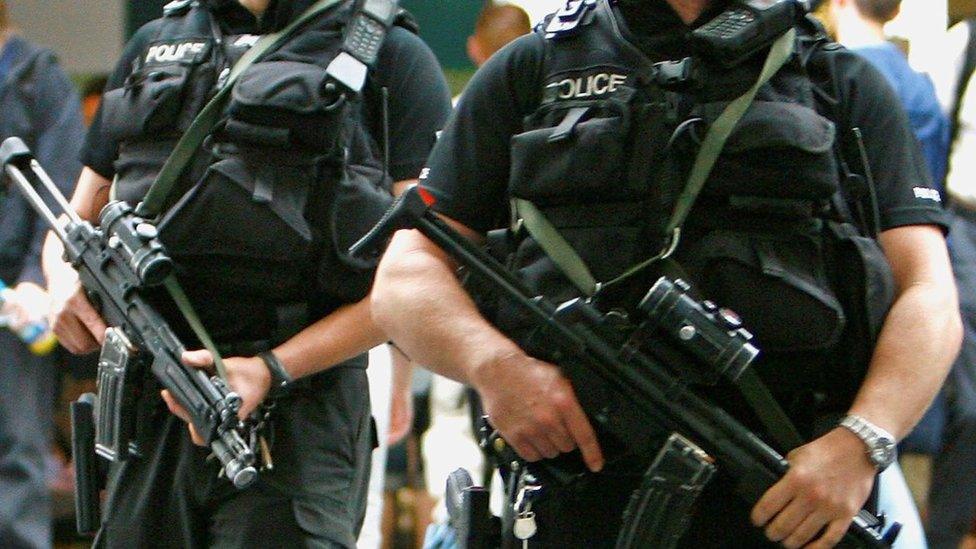 armed officers - library image