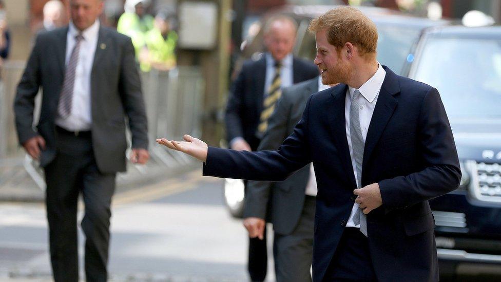 Prince Harry arrives in Leeds