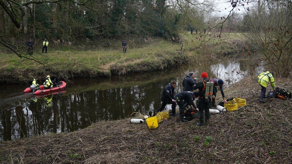 Police search teams near the River Wyre