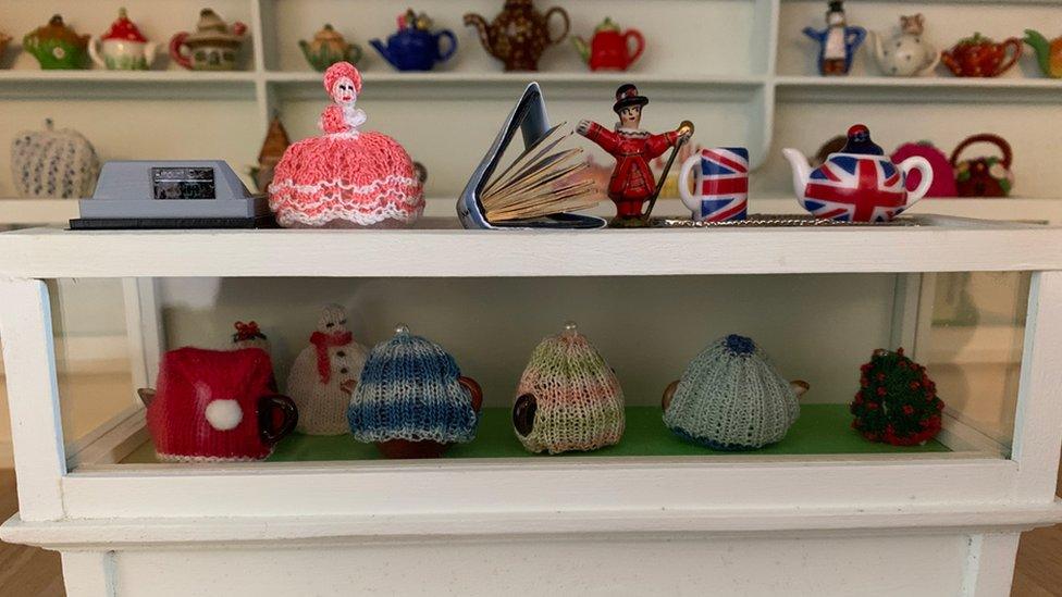 Teapots close up