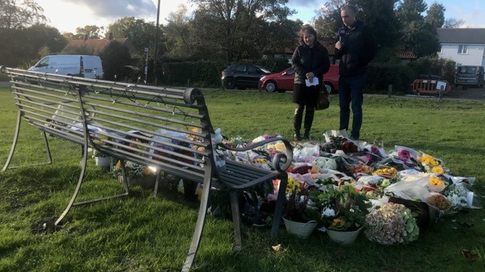 Bench and flowers