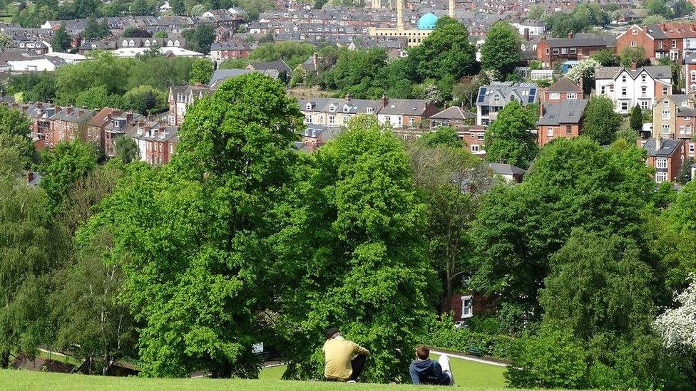 People relaxing in Meersbrook Park