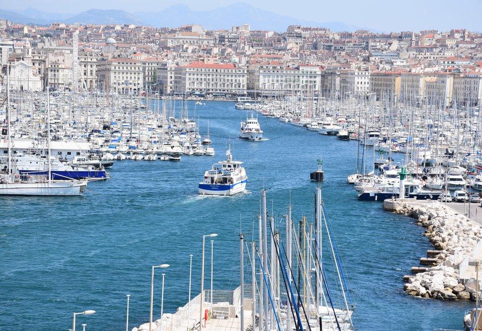 View of Marseille's old port, 12 April 2017