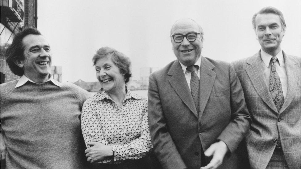 William Rodgers, Shirley Williams, Roy Jenkins and David Owen in 1981