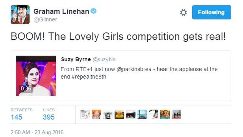 Graham Linehan tweet: "BOOM! The Lovely Girls competition gets real!"