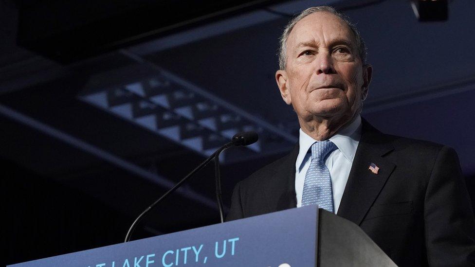 Michael Bloomberg speaks to supporters at a rally in Salt Lake City, Utah, on 20 February 2020