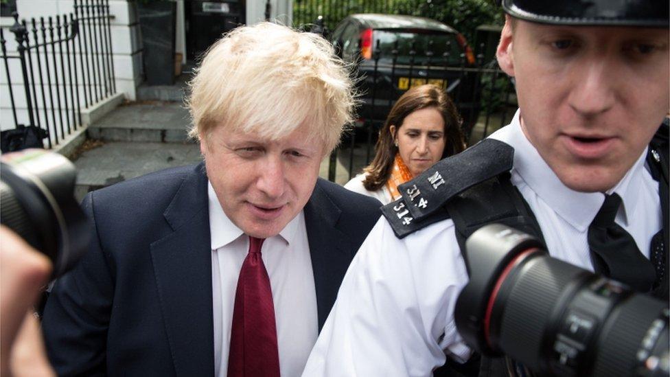 Boris Johnson returns home