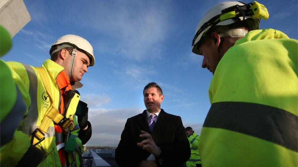 Derek Mackay with bridge engineers