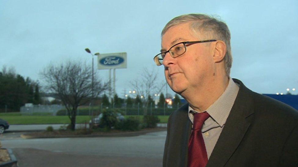 Mark Drakeford at Ford Bridgend