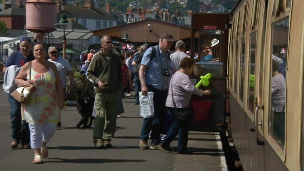 Passengers on West Somerset Railway