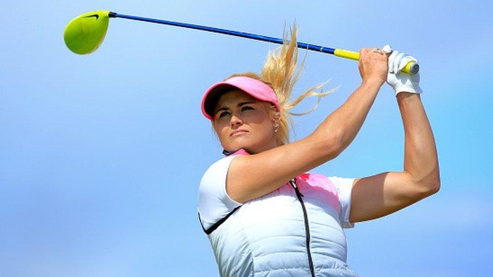 Scottish female golfer Carly Booth at the Women's British Open in 2015