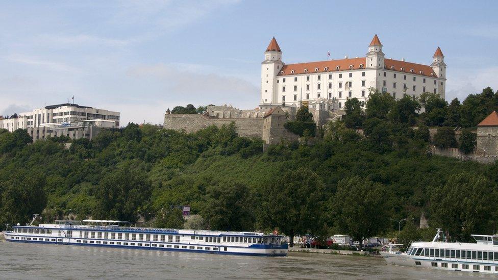 Bratislava Castle on Castle Hill above the old town in Bratislava