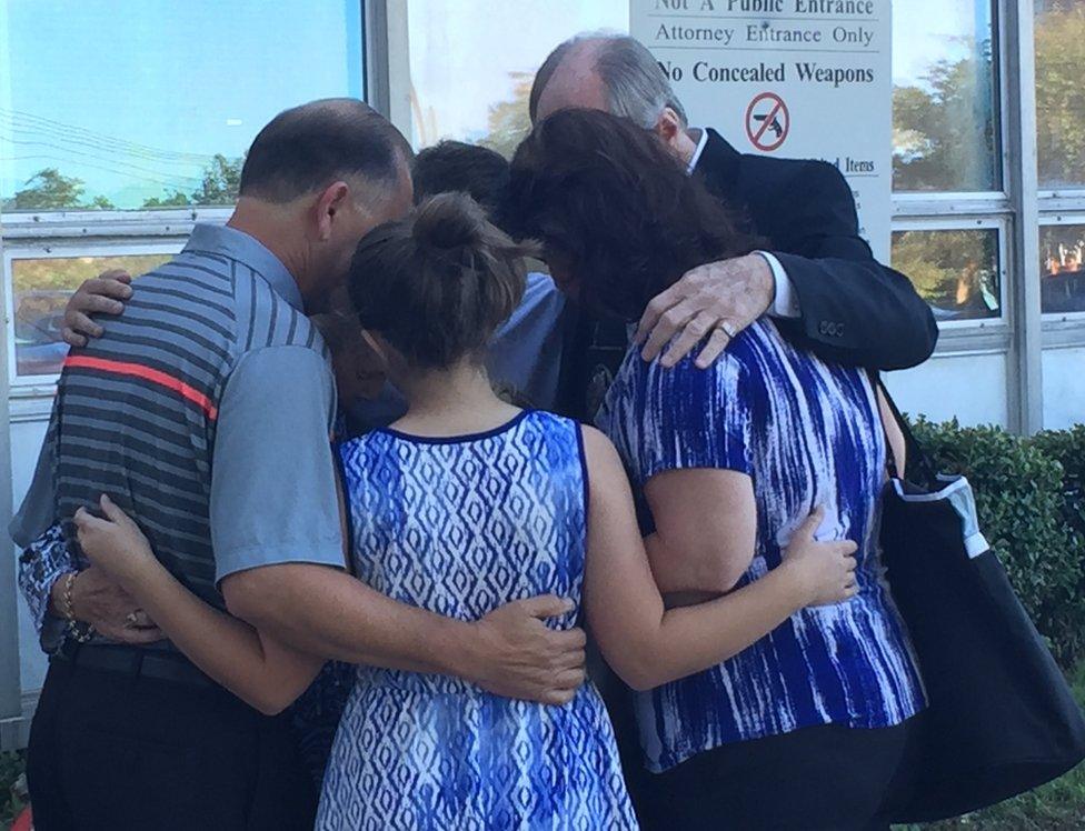 Family of the victims prayed outside the South Carolina couthouse