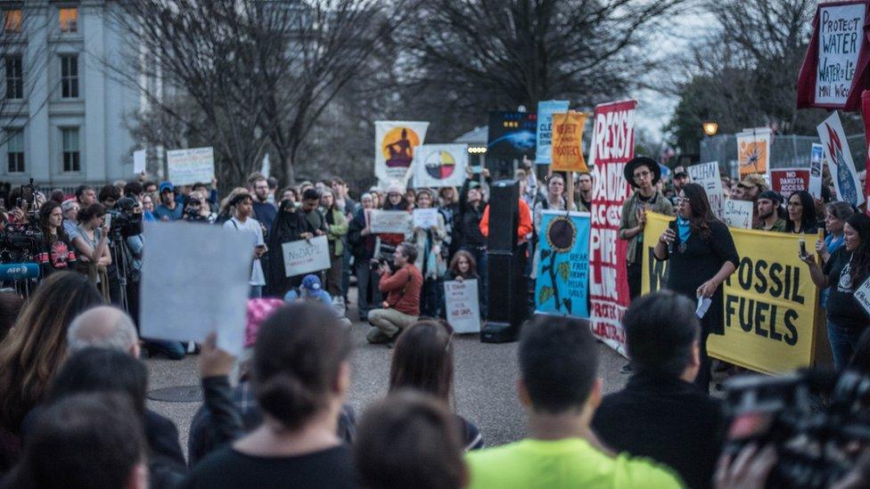 Protesters outside the White House