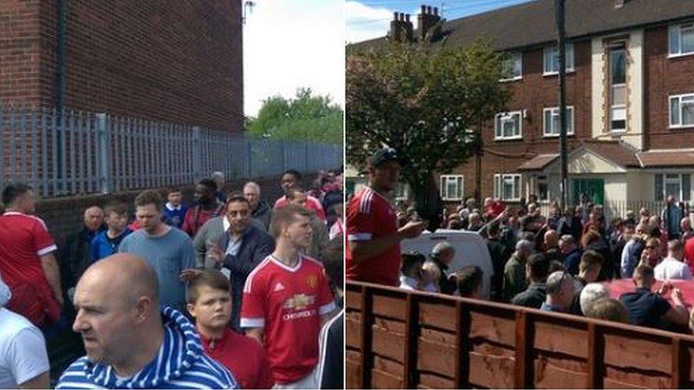 Fans leave Old Trafford